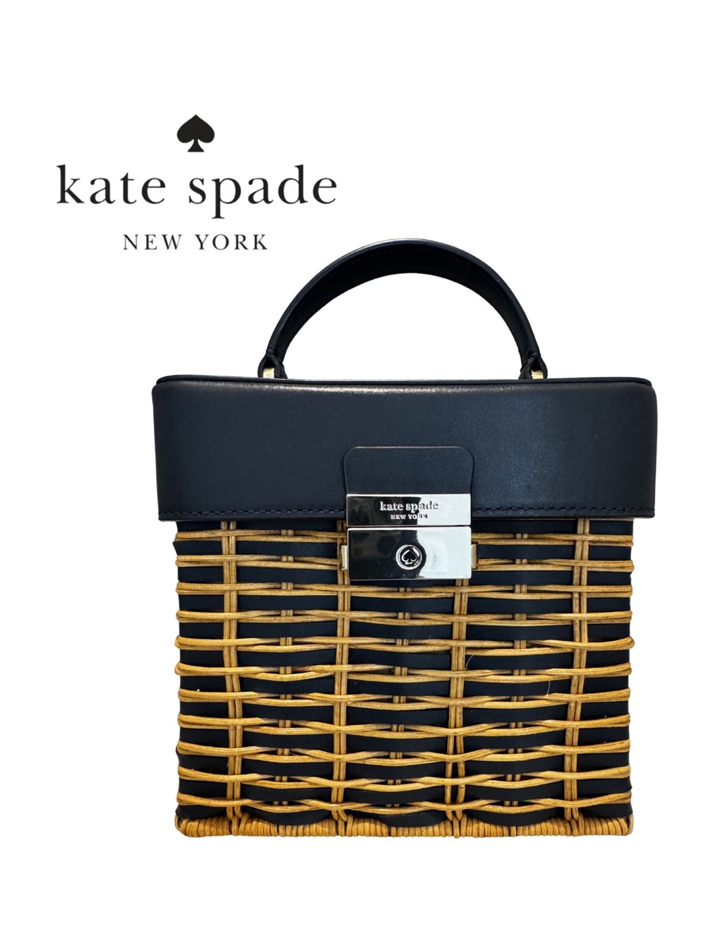 KATE SPADE Small Voyage Wicker Top-Handle Crossbody Bag